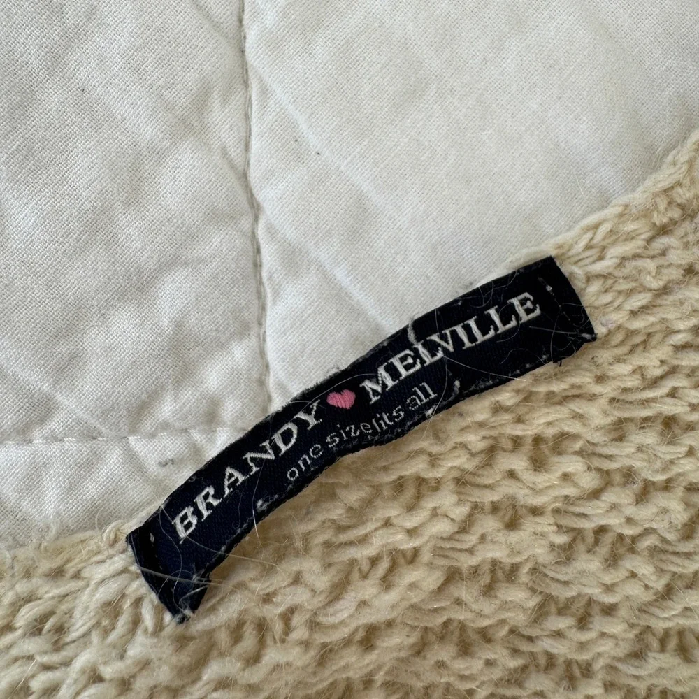 Brandy Melville Wool Blend Oversized Open Front Cardigan Beige‎ Made in Italy OS